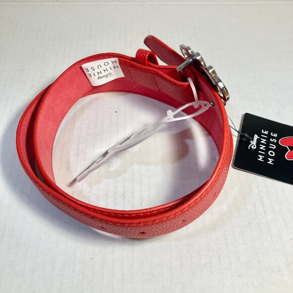 Disney Minnie Mouse Vegan Faux Leather Red Belt Womens Size Medium 30-36" - Picture 4 of 14